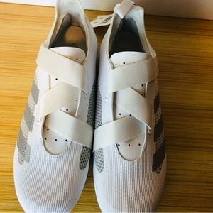 adidas White Athletic Shoes with Gray Accents